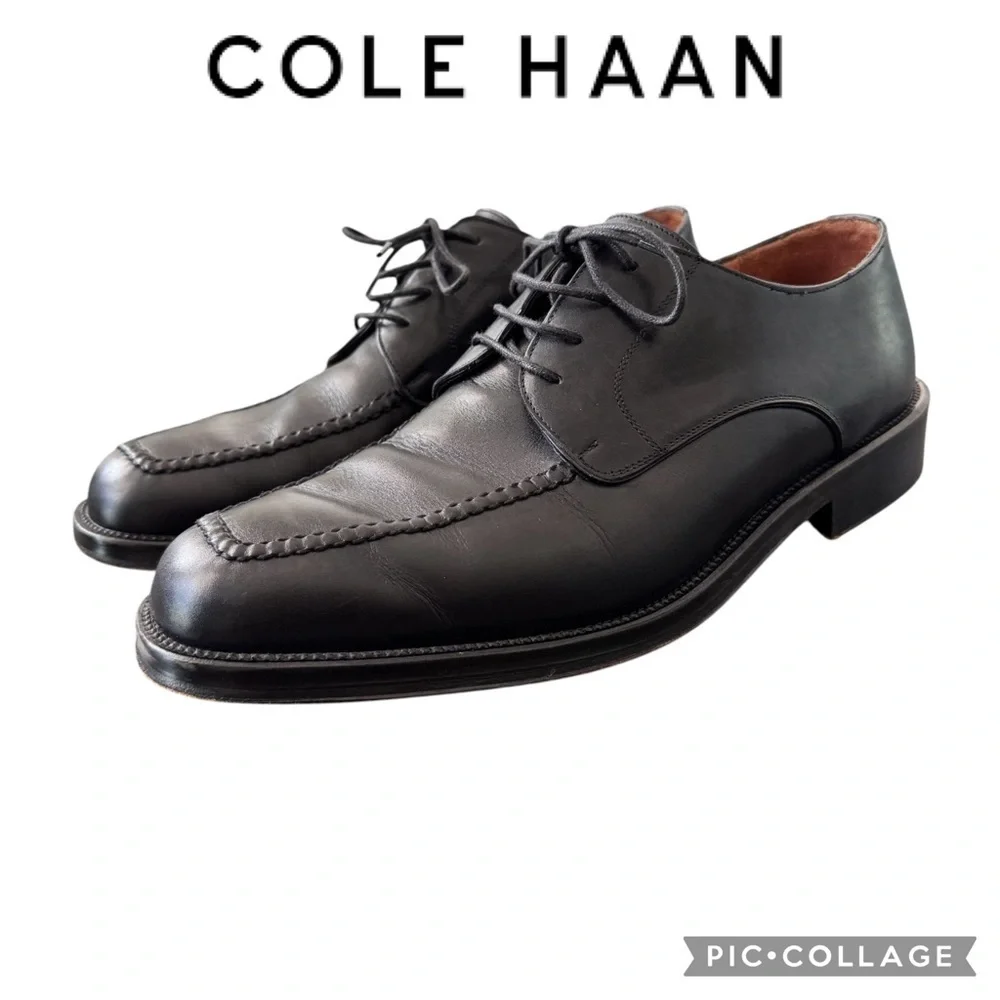 Cole Haan City Black Leather Lace Up Casual Dress Oxford Shoes Men size 10.5 D